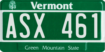 VT license plate ASX461