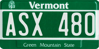 VT license plate ASX480