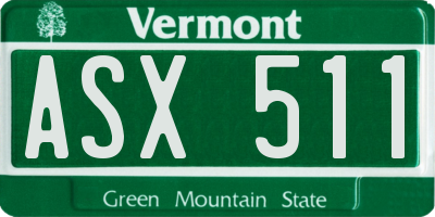 VT license plate ASX511