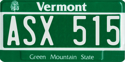 VT license plate ASX515