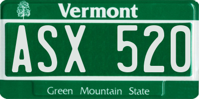 VT license plate ASX520