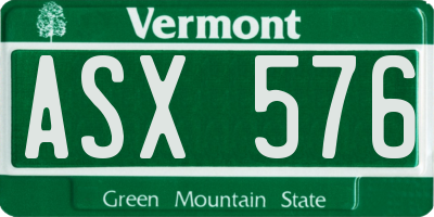 VT license plate ASX576