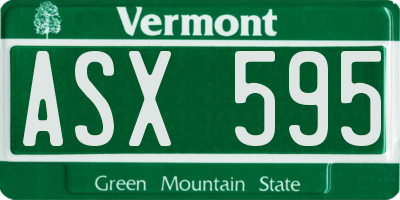 VT license plate ASX595