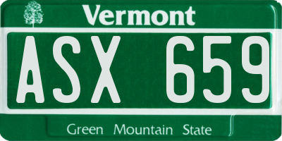 VT license plate ASX659