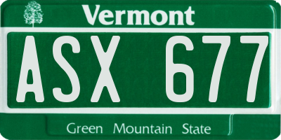 VT license plate ASX677