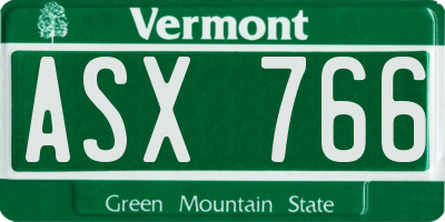 VT license plate ASX766