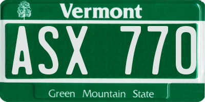 VT license plate ASX770
