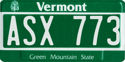 VT license plate ASX773
