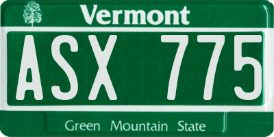 VT license plate ASX775