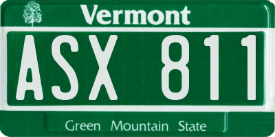 VT license plate ASX811