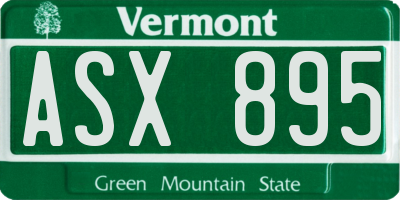 VT license plate ASX895