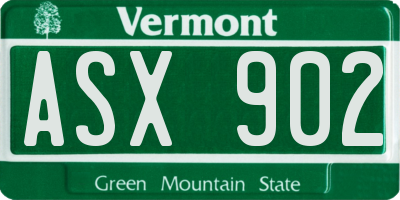 VT license plate ASX902