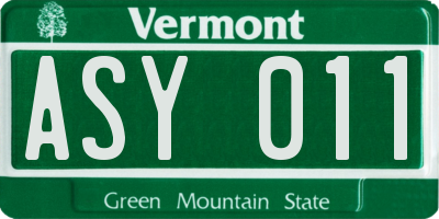 VT license plate ASY011