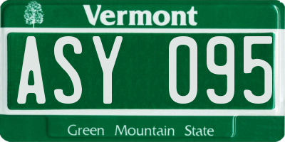 VT license plate ASY095