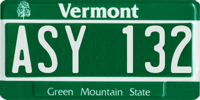 VT license plate ASY132