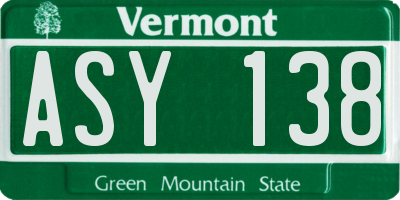 VT license plate ASY138