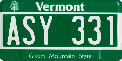 VT license plate ASY331
