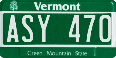 VT license plate ASY470