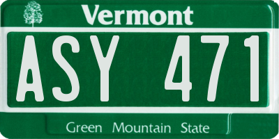 VT license plate ASY471