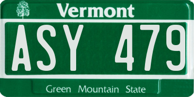 VT license plate ASY479