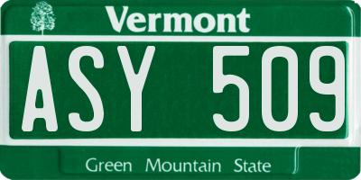 VT license plate ASY509