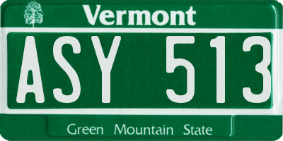 VT license plate ASY513