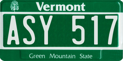 VT license plate ASY517
