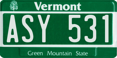 VT license plate ASY531