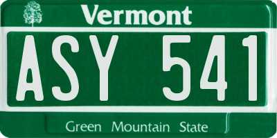 VT license plate ASY541