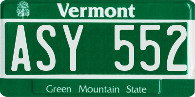 VT license plate ASY552
