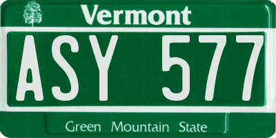 VT license plate ASY577