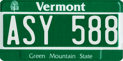 VT license plate ASY588