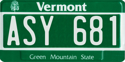 VT license plate ASY681