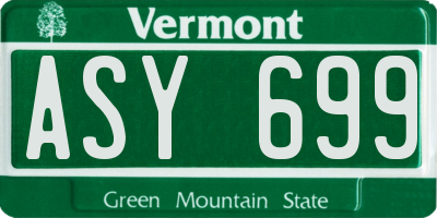 VT license plate ASY699