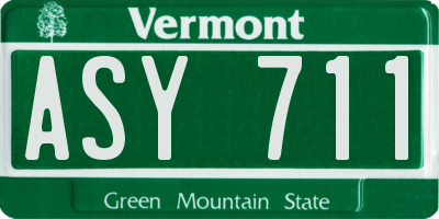 VT license plate ASY711