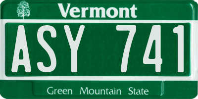 VT license plate ASY741