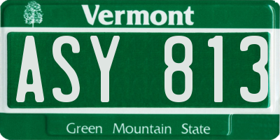 VT license plate ASY813