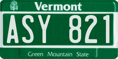VT license plate ASY821