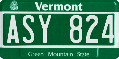 VT license plate ASY824