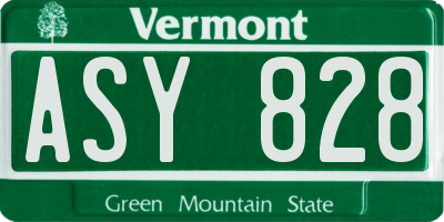 VT license plate ASY828