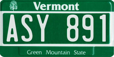 VT license plate ASY891