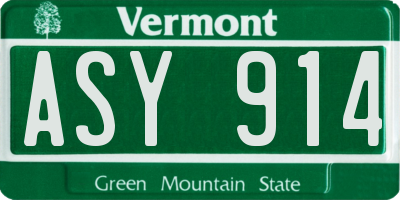 VT license plate ASY914