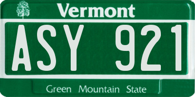 VT license plate ASY921