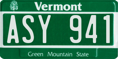 VT license plate ASY941