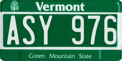 VT license plate ASY976