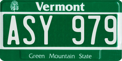 VT license plate ASY979