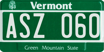 VT license plate ASZ060
