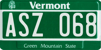 VT license plate ASZ068