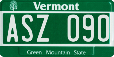 VT license plate ASZ090