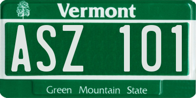 VT license plate ASZ101